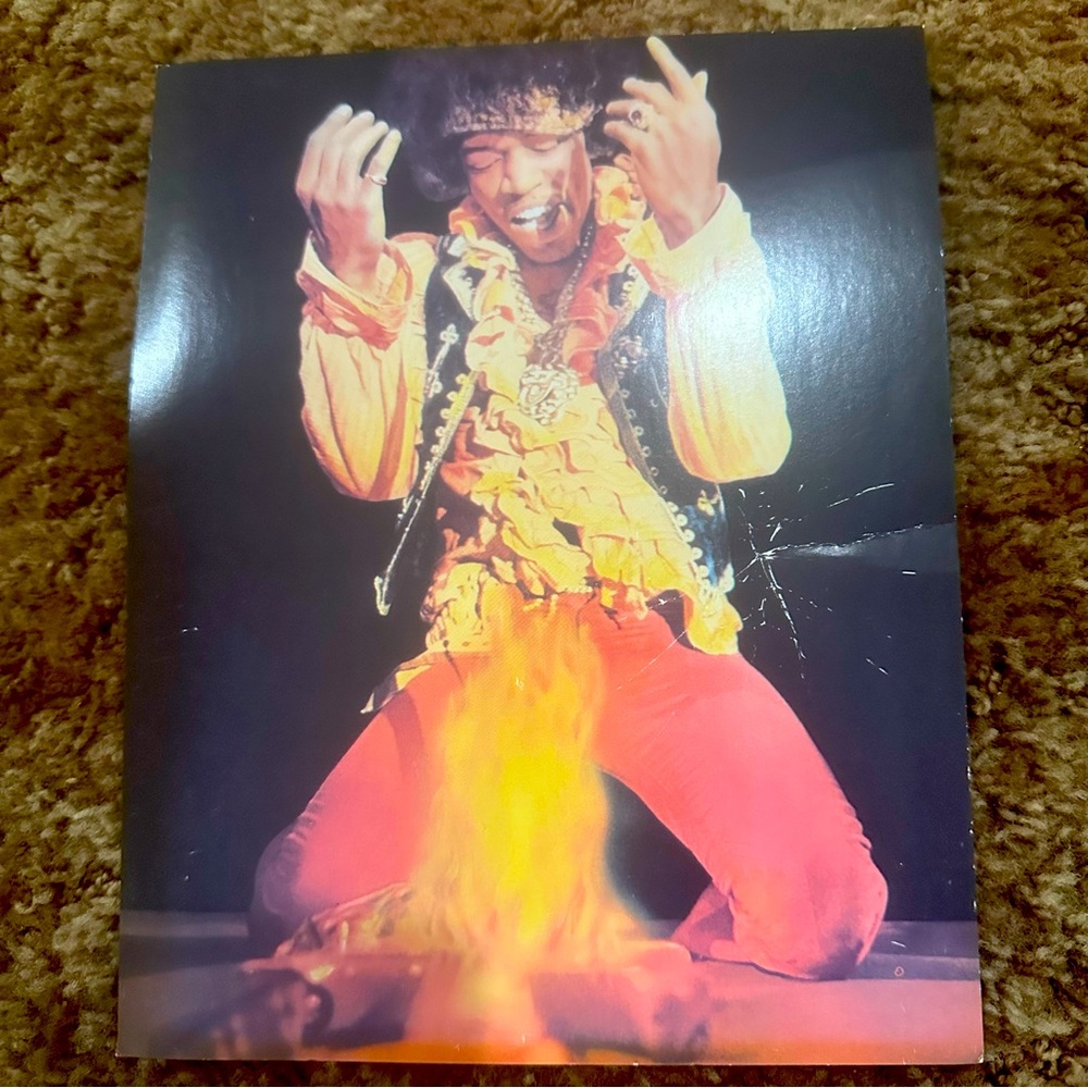 Vintage Jimi Hendrix Monterey Pop Festival “Guitar On Fire” Original 8x10 Poster